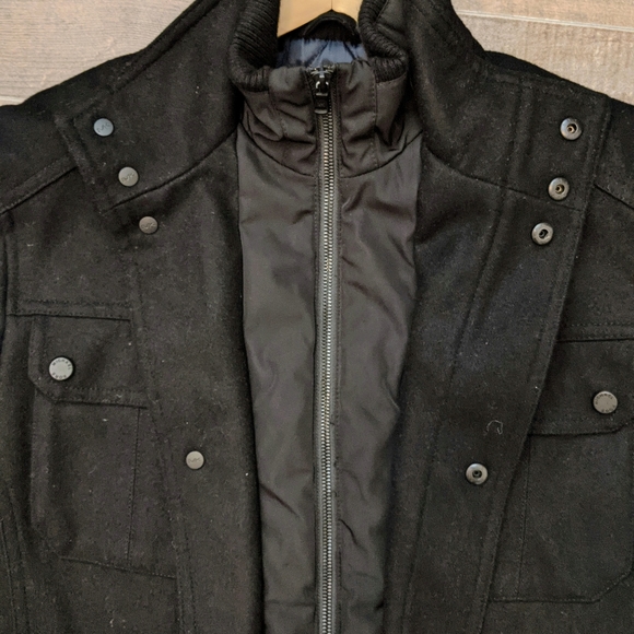 Michael Kors Black Wool Pea Coat Jacket Size Med - Picture 3 of 11